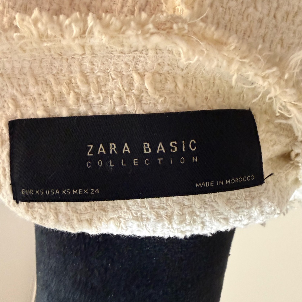 Zara Basic Collection Open-Front Tweed Jacket In … - image 8